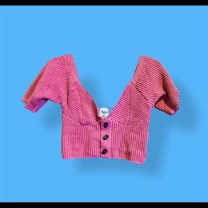 Tach clothing Melinda knit top in pink.